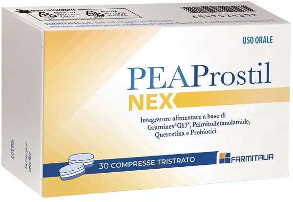 Peaprostil Nex Integratore per Supporto Prostatico 30 Compresse Tristrato