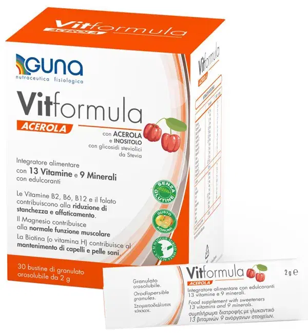 Guna Vitformula Acerola Integratore Di Vitamine e Minerali 30 Stick