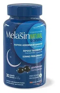 Melasin Natural Sonno 1mg Integratore per un Rapido Addormentamento 30 Gommose