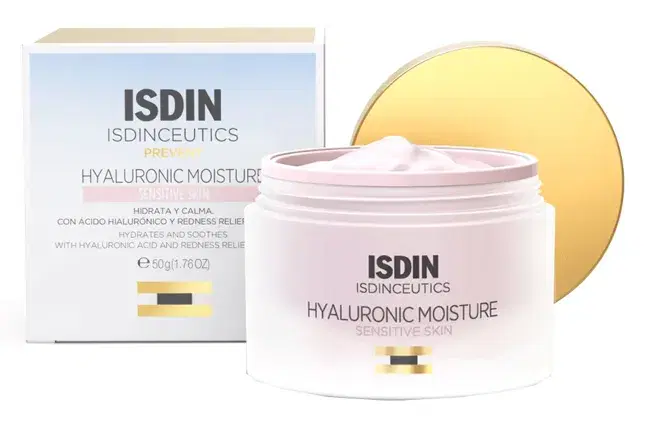 Isdin Hyaluronic Moisture Sensitive Crema Viso Leggera per Pelle Sensibile 50 ml