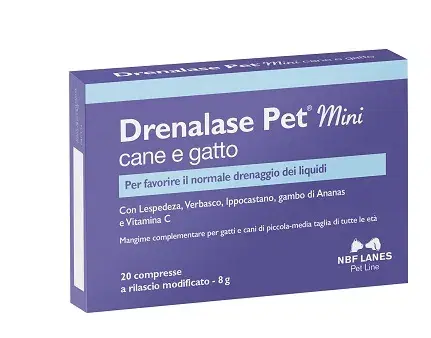 Drenalase Pet Integratore per Mini Cani e Gatti 20 Compresse