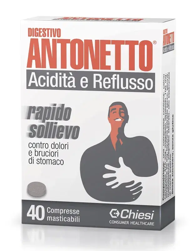 Digestivo Antonetto Acidità E Reflusso 40 Compresse Masticabili