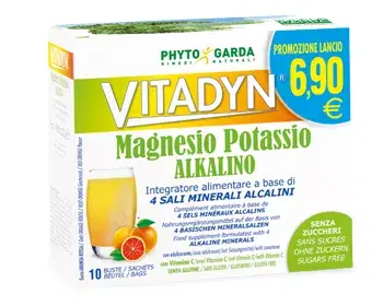 Vitadyn Magnesio Potassio Alkalino Integratore Senza Zucchero 10 Bustine da 6 g