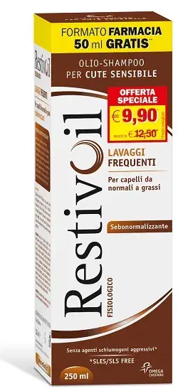 RestivOil Fisiologico Olio Shampoo SeboNormalizzante per Capelli Grassi 250 ml