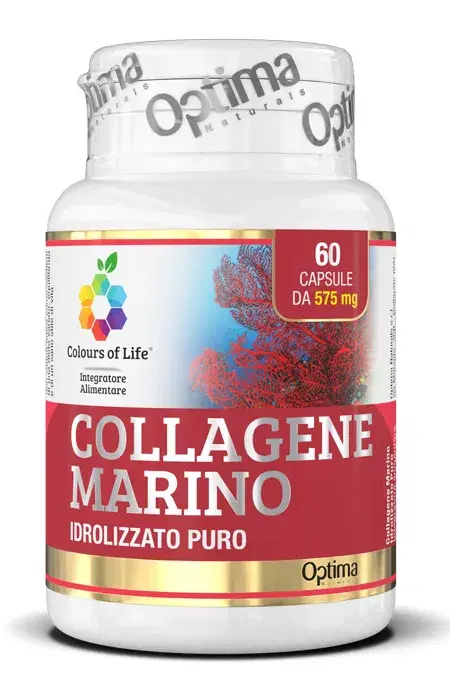 Optima Colours Of Life Collagene Marino Integratore Pelle e Ossa 60 Capsule