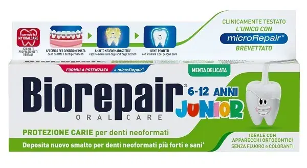 Biorepair Dentifricio Junior Senza Fluoro 7/14 Anni 75 ml