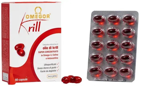 Omegor Krill Integratore Omega3 EPA e DHA Funzioni Cognitive 60 Capsule Molli