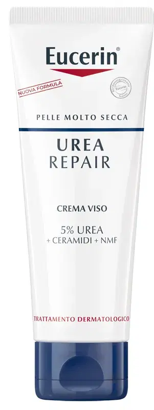 Eucerin Crema Viso Levigante, Delicata e Idratante 5% Urea Per Pelle Secca 50 ml