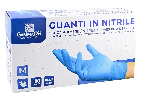 Gammadis Farmaceutici Guanti Nitrile Senza Polvere Medium 100 Pezzi