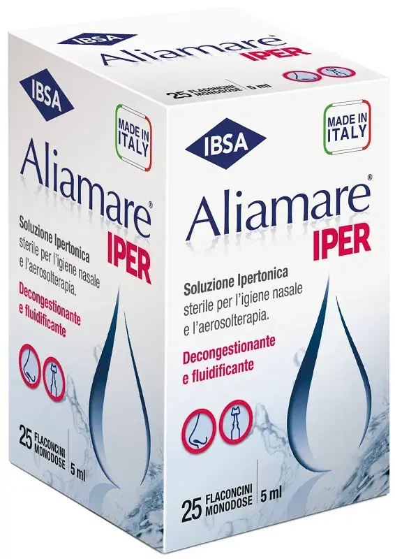 Aliamare Iper Soluzione Ipertonica Igiene Nasale 25 Flaconcini Monodose