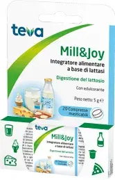 Mill&joy Teva Integratore per la Digestione del Lattosio 20Compresse Masticabili
