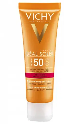Vichy Capital Ideal Soleil SPF50+ Trattamento Anti-Età 3in1 Antiossidante 50 ml