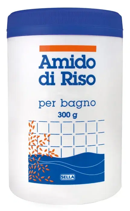 Sella Amido Di Riso Per Bagno Emolliente Idratante Barattolo 300 g