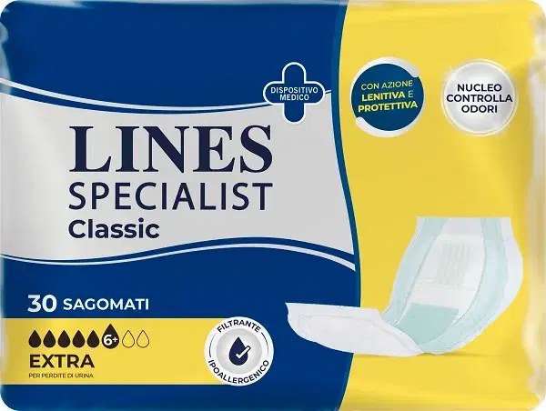 Lines Specialist Classic Sagomato Extra Pannolone Anti-odore Per Incontinenza 30