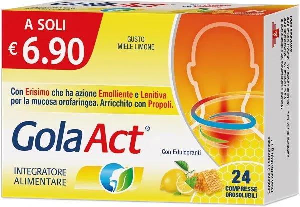 Linea Act Linea Vie Respiratorie Gola Act Integratore Miele Limone 24 Compresse