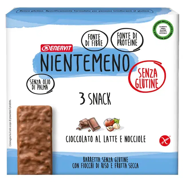 Enervit Nientemeno Barretta Cioccolato Latte e Nocciola 3 x 33 gr