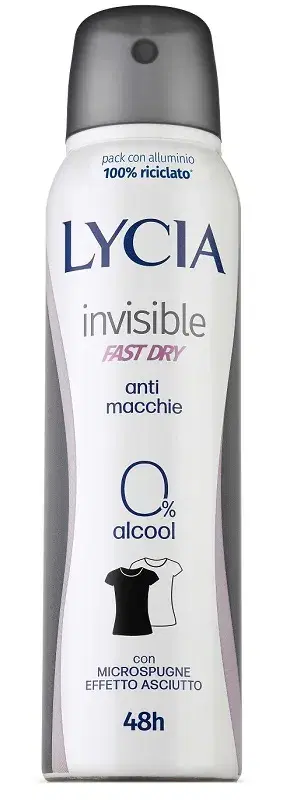 Lycia Invisible Spray Fast Dry Deodorante Zero Macchie Subito Asciutto 150 Ml
