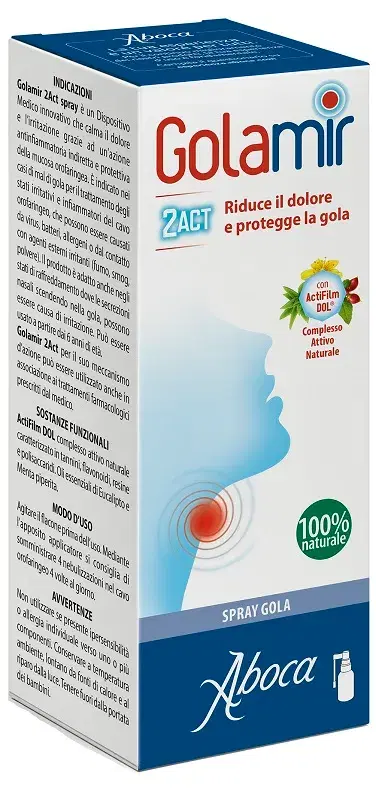 Golamir 2Act Integratore Spray per la Mucosa Orofaringea No Alcool 30 ml