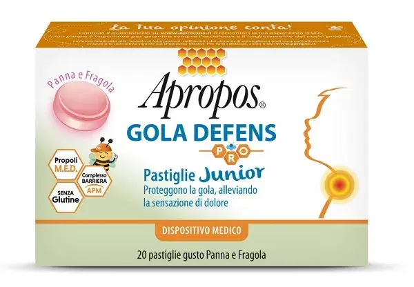 Apropos Defens Gola Junior Panna Fragola Per Il Benessere Della Gola 20Pastiglie