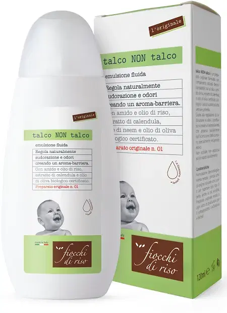 Fiocchi Di Riso Talco Non Talco Emulsione Fluida per Sudorazione e Odori 120 ml