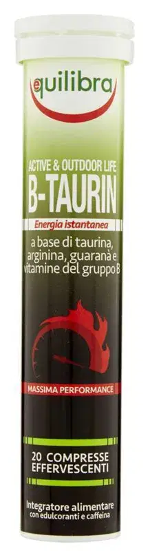Equilibra B- Taurin Integratore Energetico per Sportivi 20 Compresse Effervescen