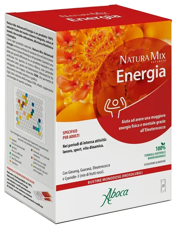 Aboca Natura Mix Advanced Energia Integratore Adulti 20 Bustine Orosolubili