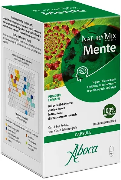 Aboca Natura Mix Advanced Mente Integratore per la Mente 50 Opercoli