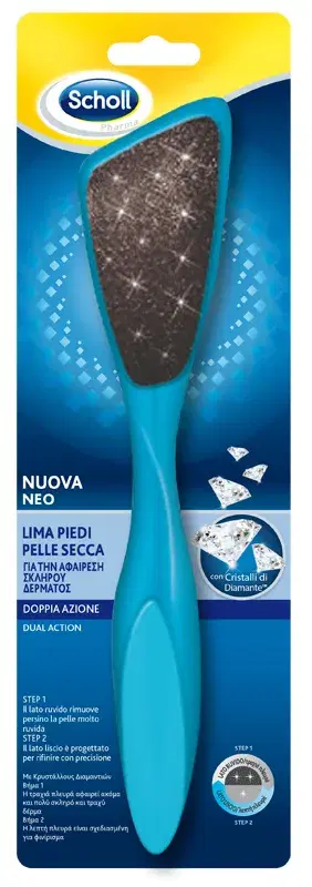 Scholl Lima Piedi Doppia Azione Per Pelle Secca Lavabile Impugnatura Ergonomica