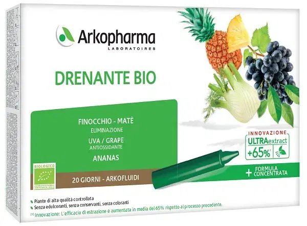 Arkofarm Arkofluidi Ultra Suoni Drenante Bio 20 Fiale