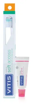 Vitis Soft Access Spazzolino con Testina Piccola e Setole Morbide + Dentifricio