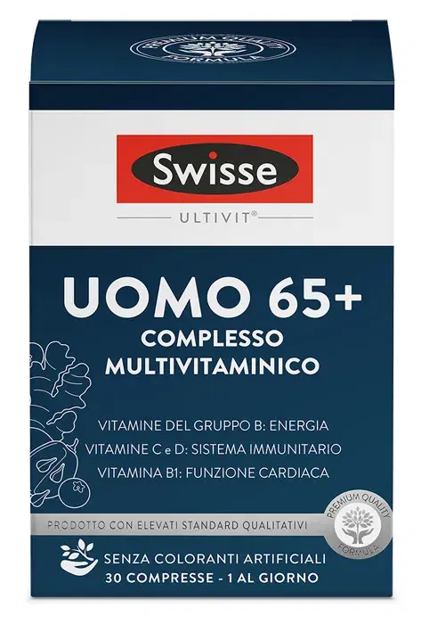 Swisse Uomo 65+ Complesso Multivitaminico Integratore Alimentare 30 compresse