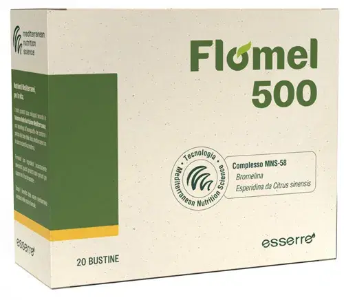 Flomel 500 Bromelina 500 Integratore con Edulcorante Naturale 20 Bustine