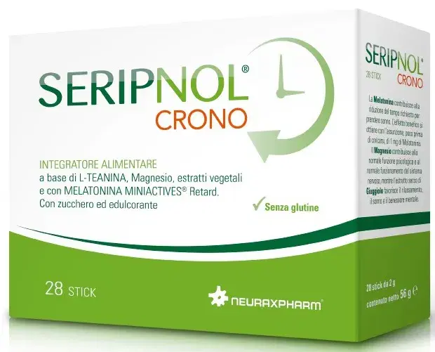 Seripnol Crono L Integratote per il Sonno con Melatonina e Magnesio 28 stick