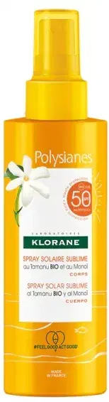 Klorane Polysianes Spray Solare Sublime Corpo SPF 50 Protezione Corpo 200 ml