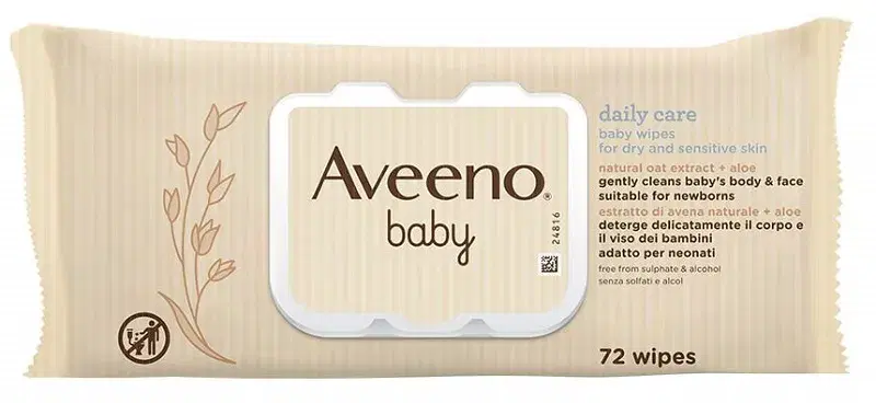 Aveeno Baby Daily Care Salviettine Delicate con Avena ed Aloe 72 Pezzi