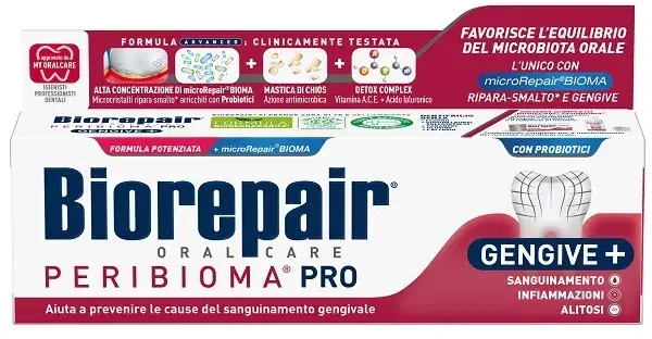 Biorepair Peribioma Dentifricio con Priobiotici e Vitamine 75 Ml