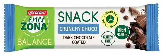 Enerzona Snack Crunchy Choco Barretta Ricoperta di Cioccolato Fondente 33 gr.