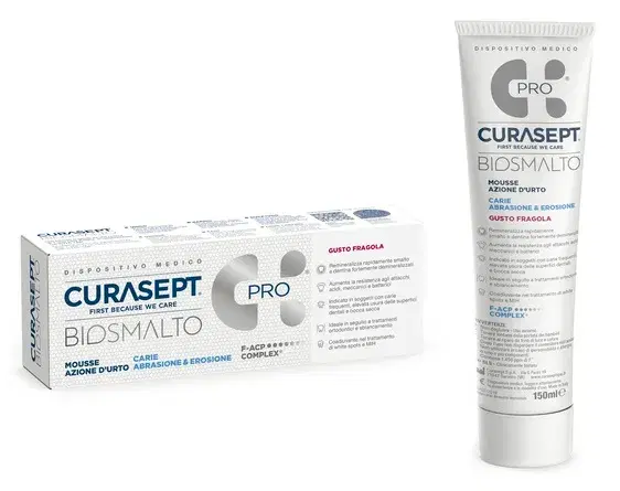 Curasept Biosmalto Carie Mousse Fragola 50 ml