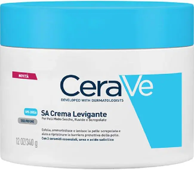 Cerave Sa Crema Levigante 10% Urea per Pelli Secche, Ruvide e Screpolate 340 G