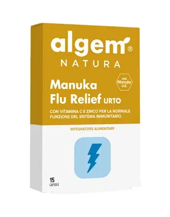 Algem Manuka Flu Relief Urto Integratore Contro Sintomi Influenza e Raffreddore 15 Capsule