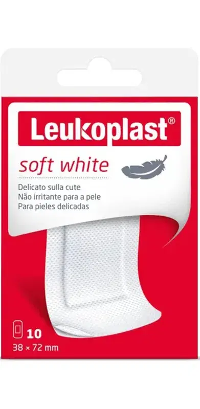 Leukoplast Soft White Cerotti Delicati sulla Cute 38X72 Cm 10 Pezzi Medi