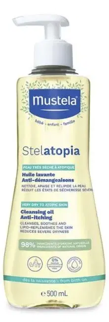 Mustela Stelatopia Olio Bagno Bambini per Pelle a Tendenza Atopica 500 ml
