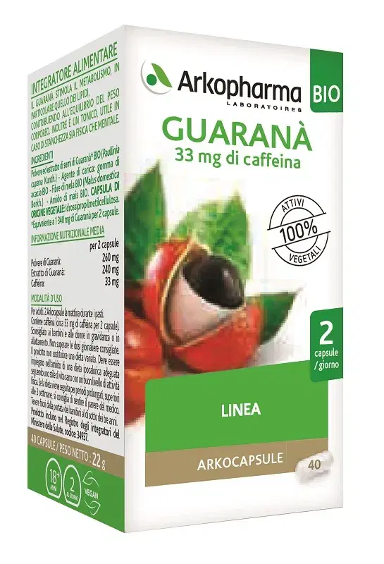 Arkocapsule Guaranà Bio Integratore Dimagrante 40 Capsule
