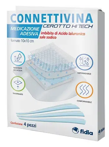 Fidia Connettivina Cerotto Hitech 10x10 Cm 4 Pezzi
