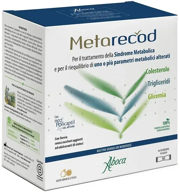 Aboca Metarecod Integratore Trattamento Della Sindrome Metabolica 40 Bustine