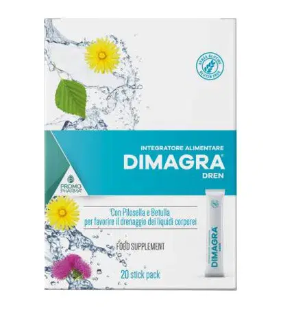 Promopharma Dimagra Dren Integratore Drenaggio dei Liquidi 20 Stick Da 15 ml