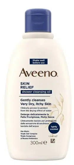 Aveeno Detergente Olio Bagno Doccia Lenitivo Skin Relief per Pelli Secche 300 ml