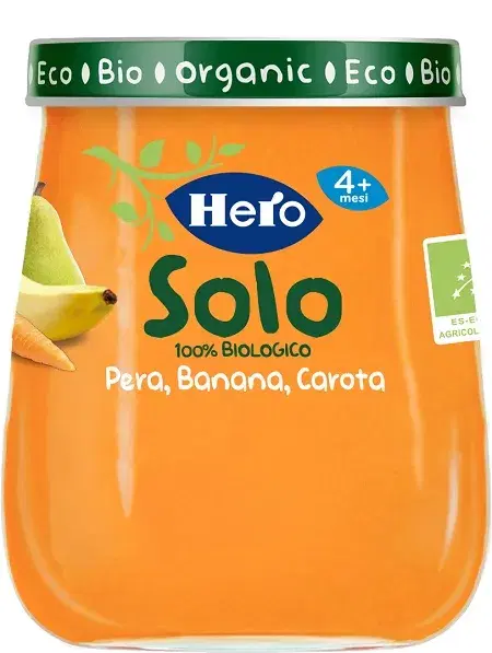 Hero Solo Omogeneizzato Biologico Pera, Banana e Carota 120 gr