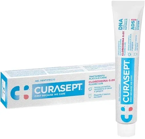 Curasept Gel Dentifricio Trattamento Placca e Carie 0,05 Ads+Dna 75 ml