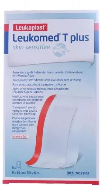 Leukoplast Leukomed T Plus Sensitive Skin Medicazioni 8x15cm 5 Pezzi